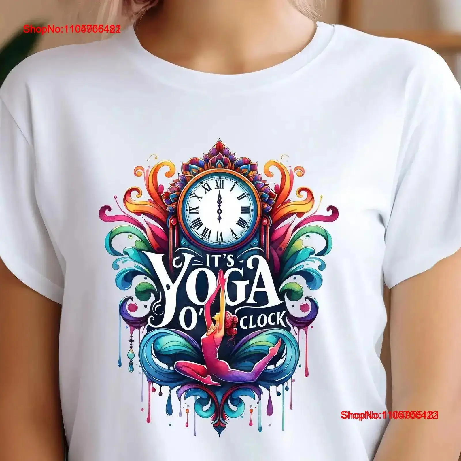 Yoga Fitness Instructor - تي شيرت يوغا بتصميم 'It's O'Clock