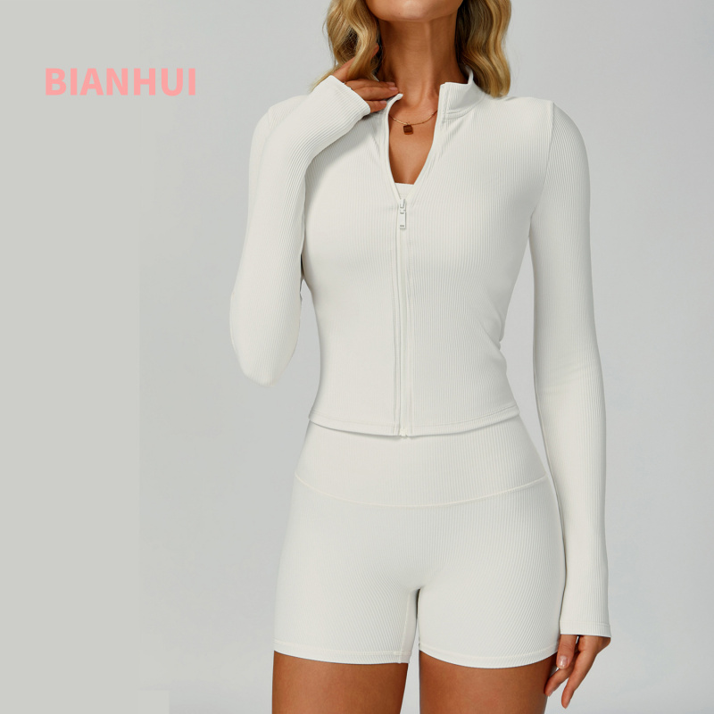 Yoga Fitness Jacket - BIANHUI الخيوط الوقوف طوق سليم صالح