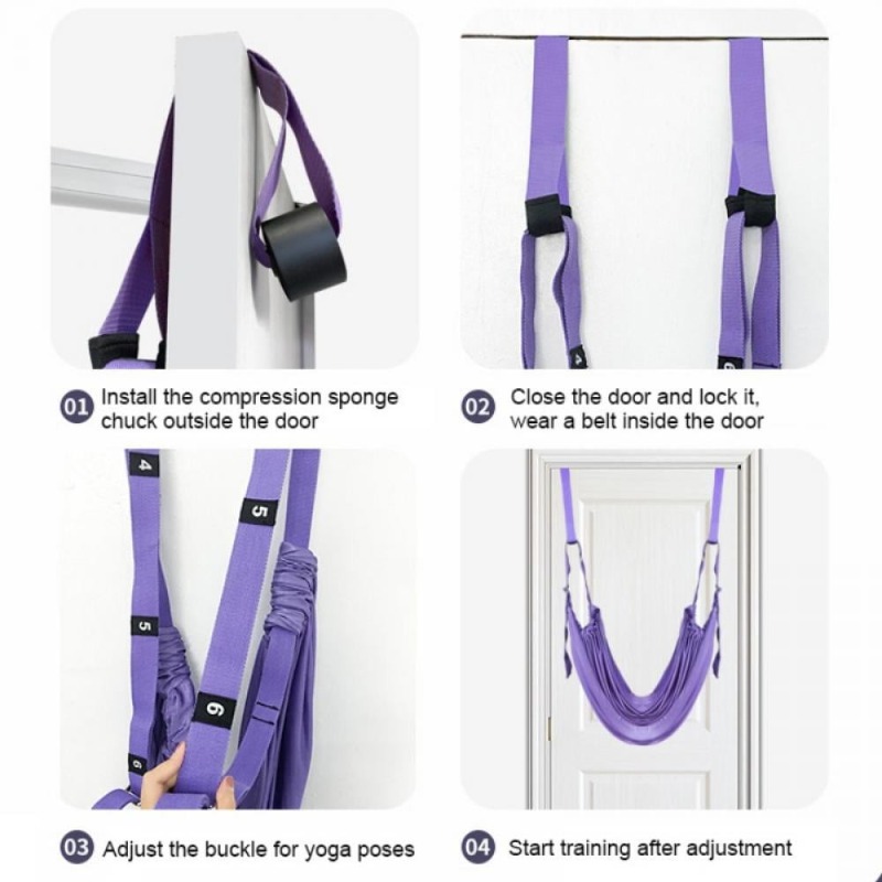 مجموعة أرجوحة يوغا هوائية قابل - مراجعة Yoga Fitness Stretching Strap وسعره